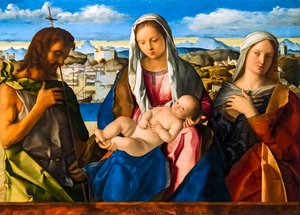 The Virgin and Child between St. John the Baptist, and a Holy (Sacred Conversation Giovannelli) by Giovanni Bellini